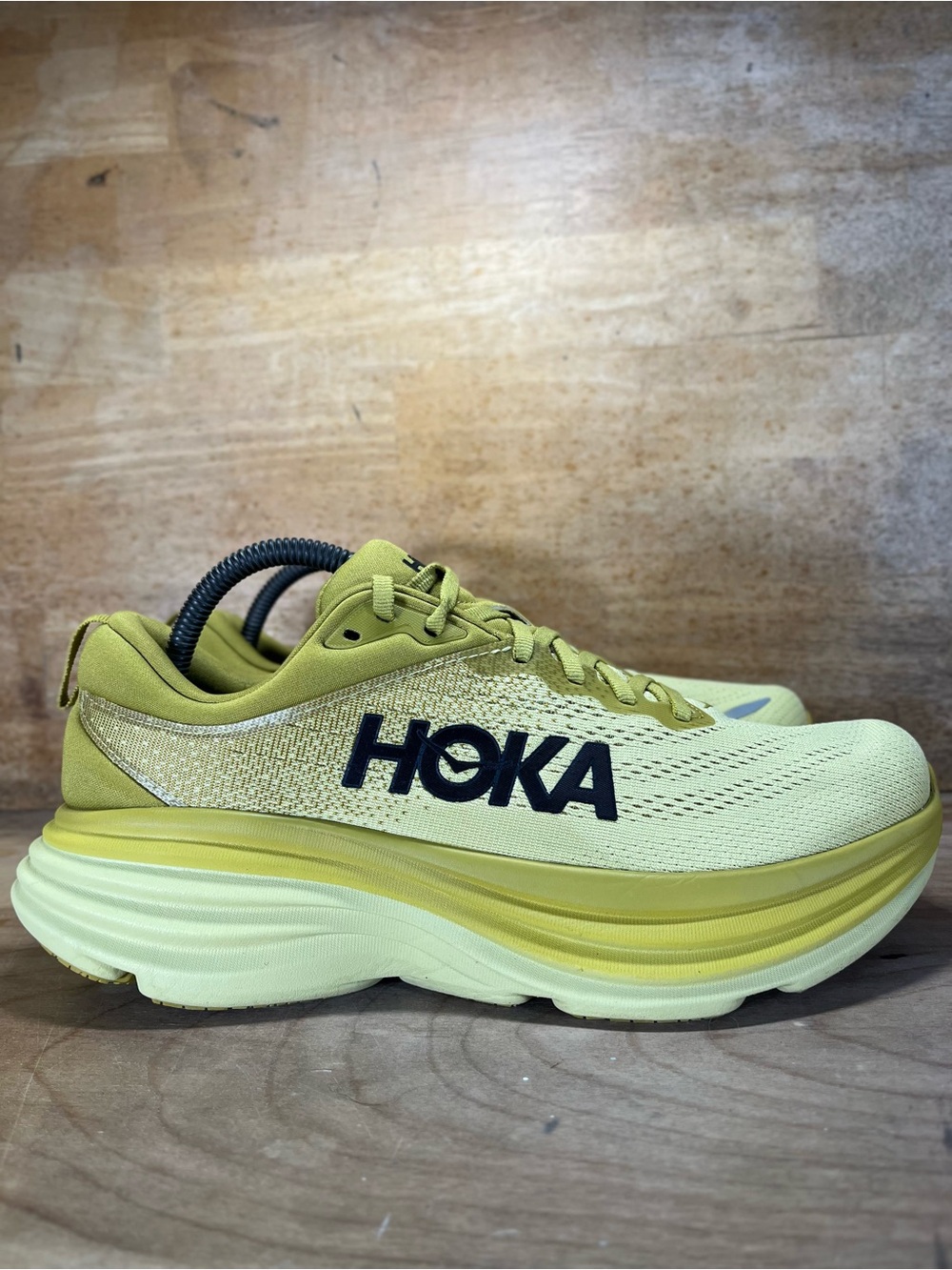 Hoka One One Bondi 8 Womens Size 9.5 Running Shoes Sneakers Golden Lichen